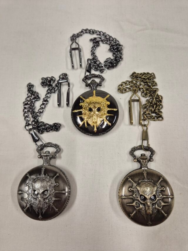 D&D Dice Pendant - 7-Piece Metal Dice Set - Necromancer