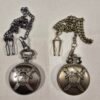 D&D Dice Pendant - 7-Piece Metal Dice Set - Swords