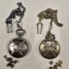 D&D Dice Pendant - 7-Piece Metal Dice Set - Swords